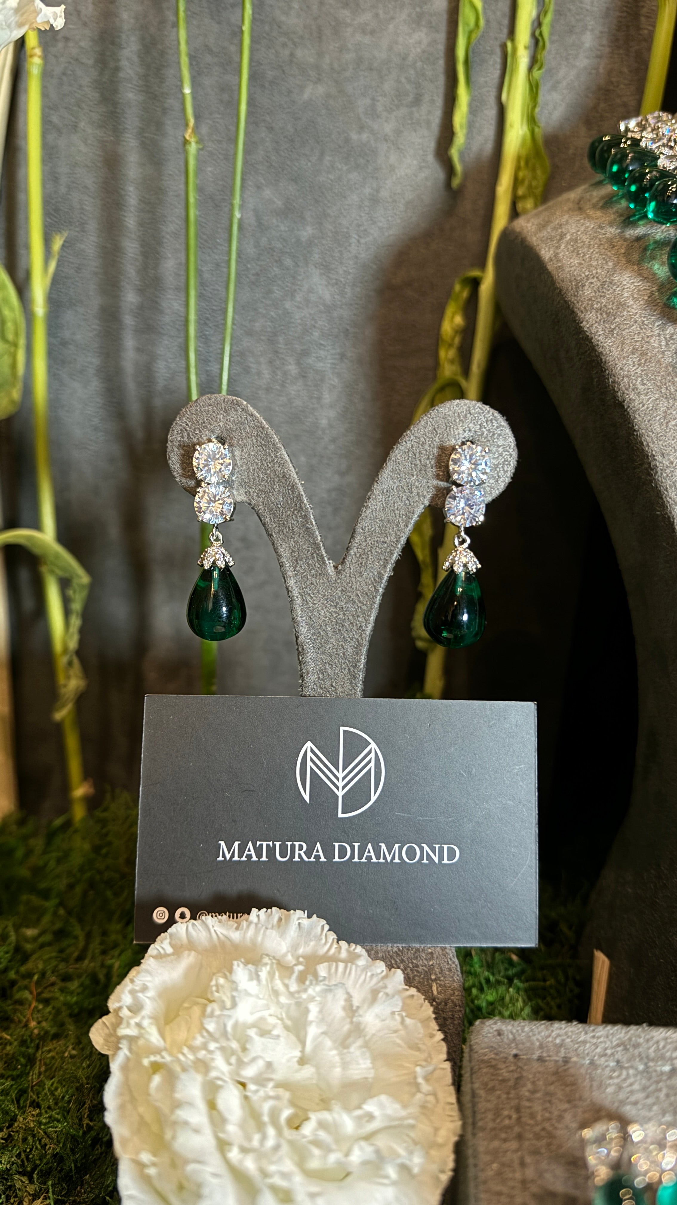 GULF EARINGS | SILVER & GREEN