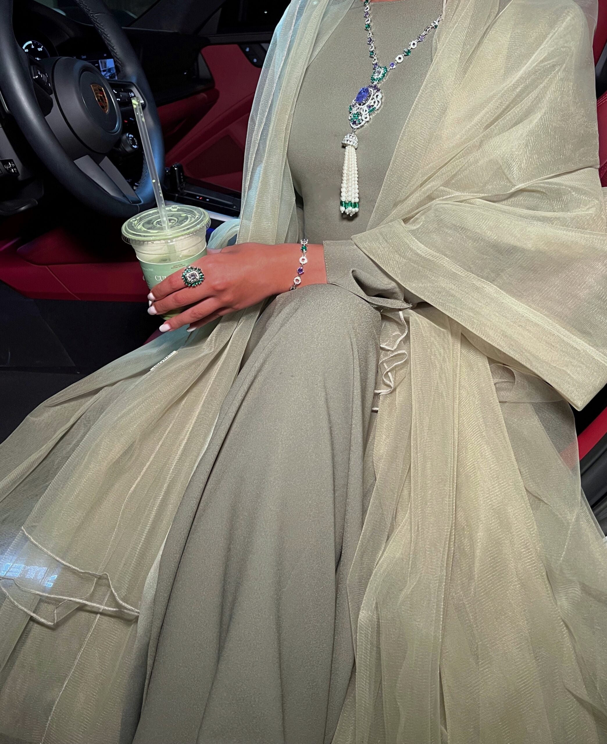 NOJOOD | PURPLE GREEN & PEARLS