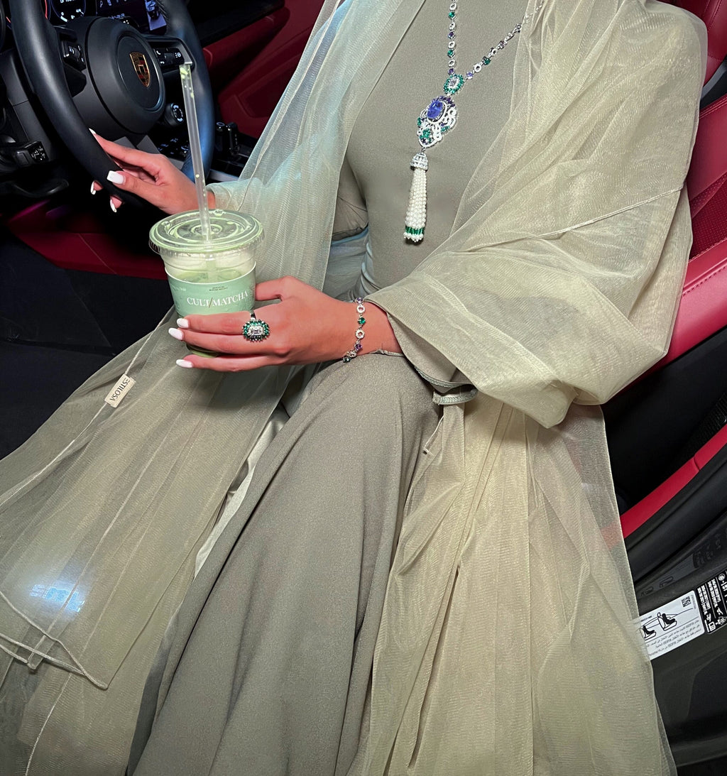 NOJOOD | PURPLE GREEN & PEARLS