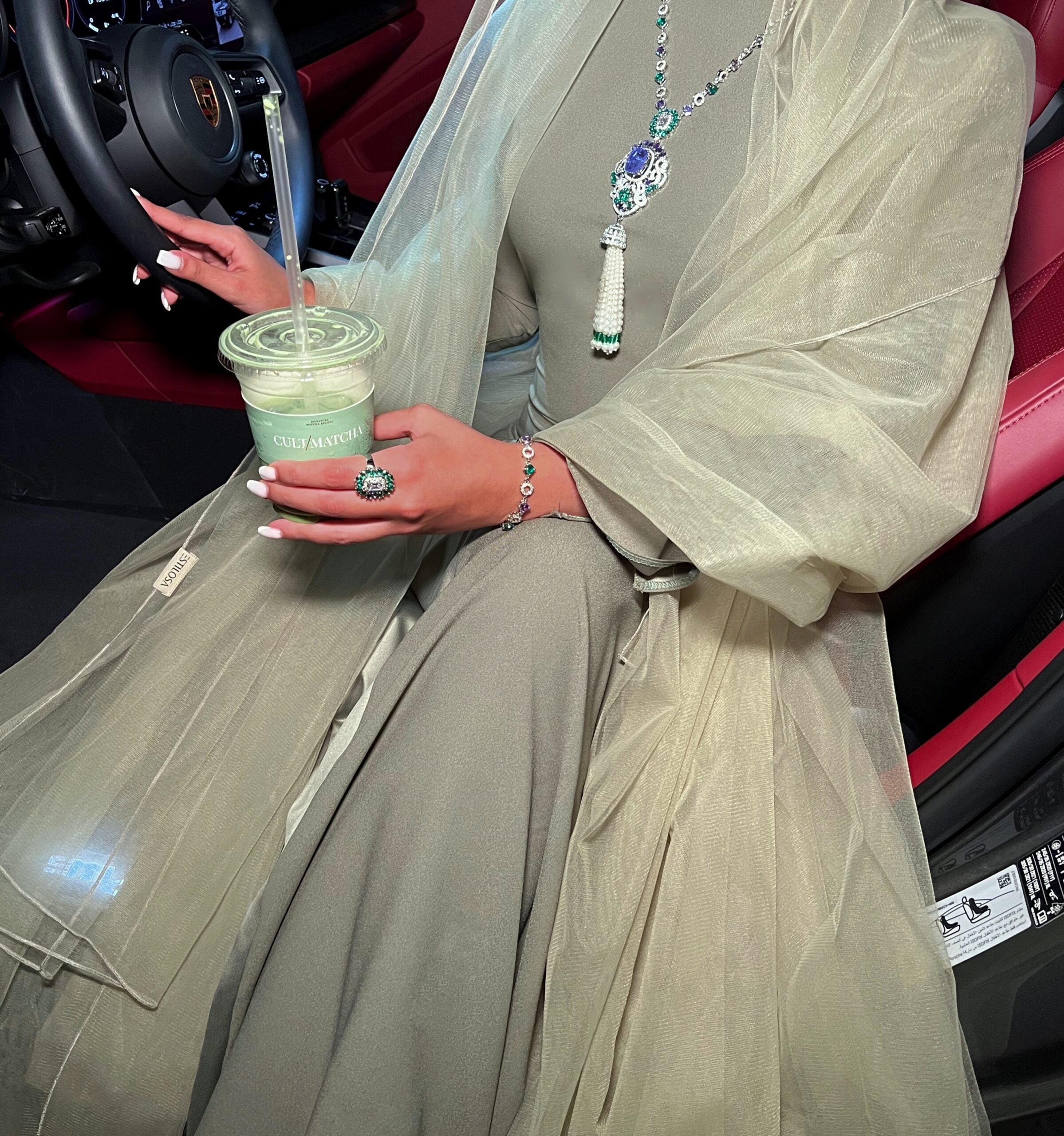 NOJOOD | PURPLE GREEN & PEARLS