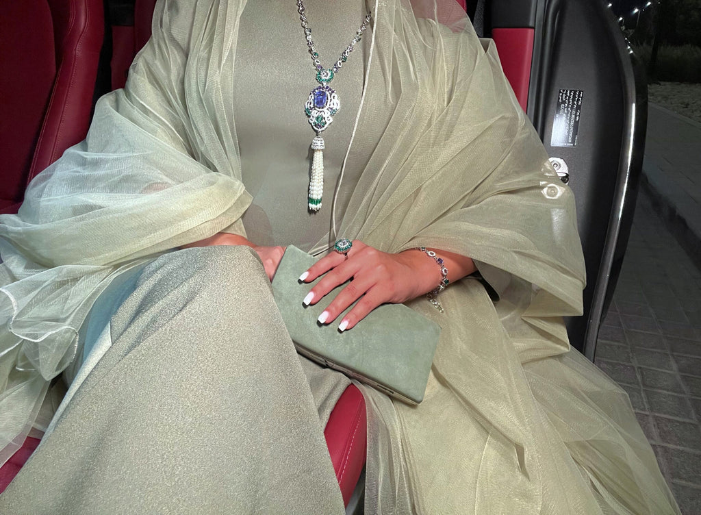 NOJOOD | PURPLE GREEN & PEARLS