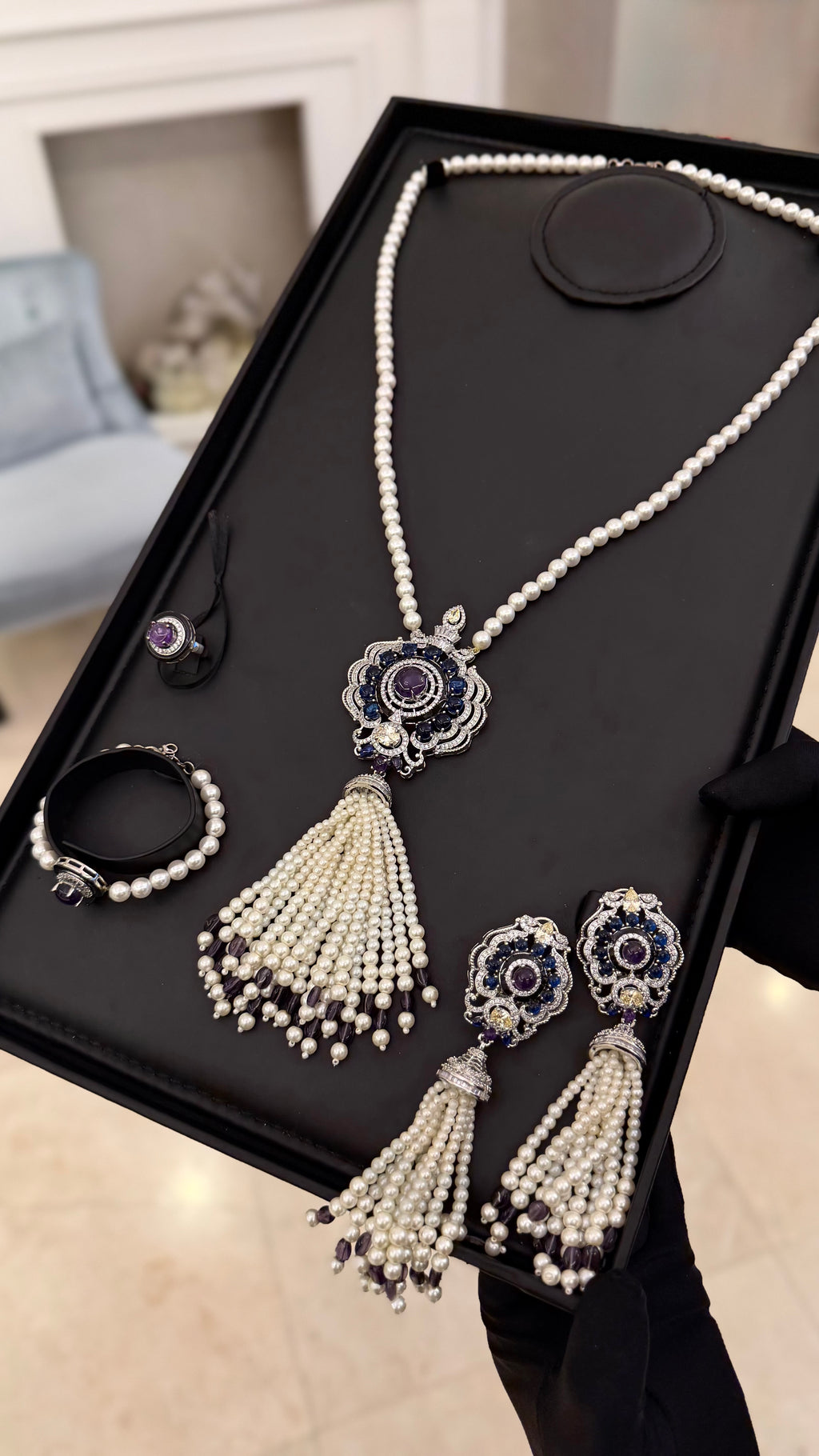 ALSHAINDAGA | PEARLS & PURPLE & BLUE
