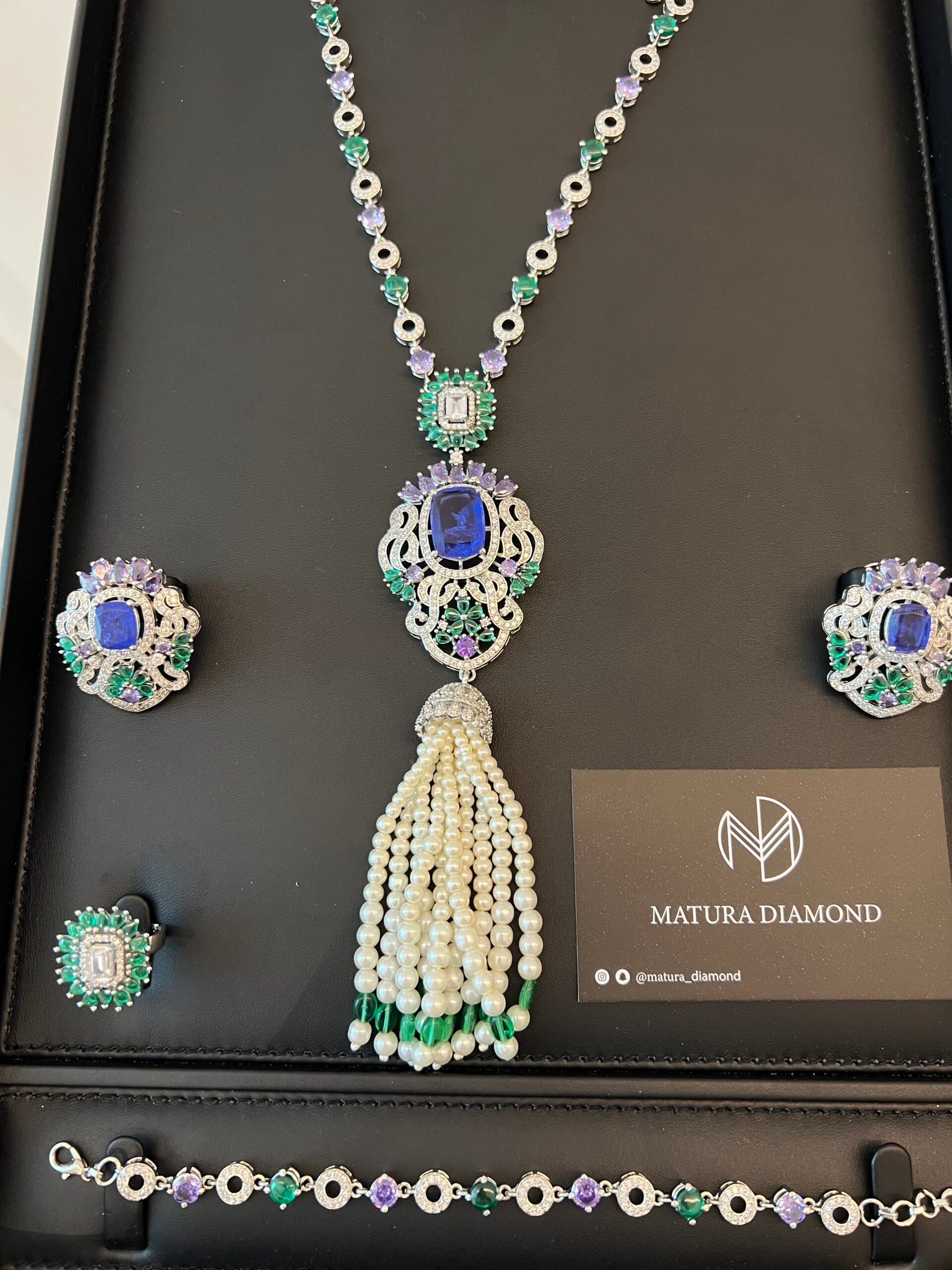 NOJOOD | PURPLE GREEN & PEARLS