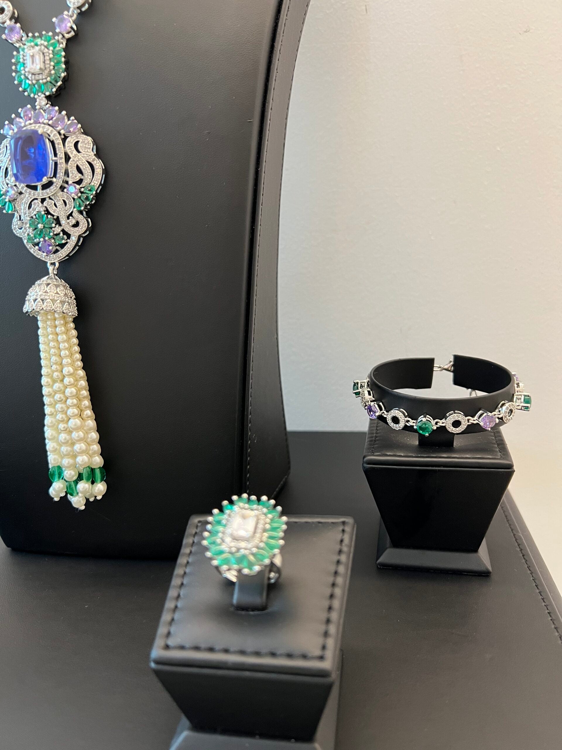 NOJOOD | PURPLE GREEN & PEARLS