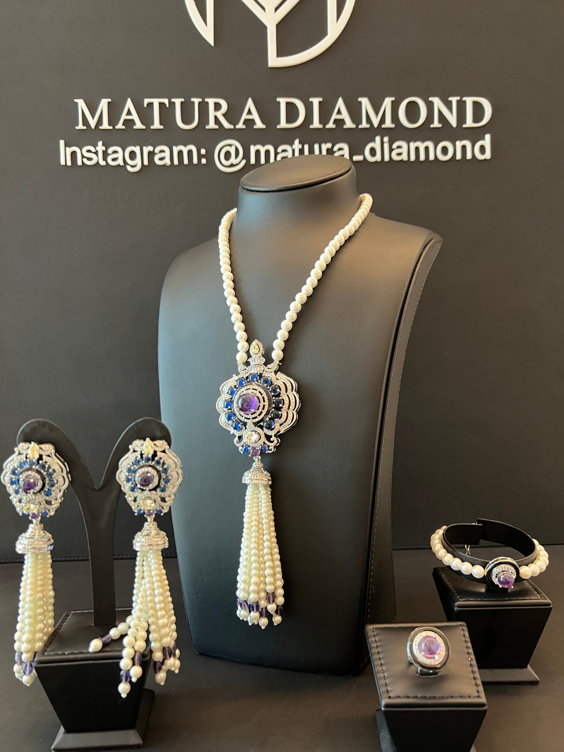 ALSHAINDAGA | PEARLS & PURPLE & BLUE