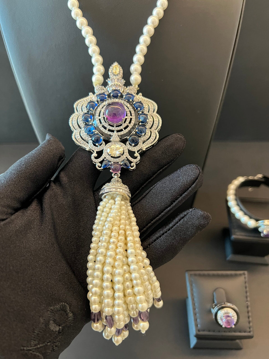 ALSHAINDAGA | PEARLS & PURPLE & BLUE